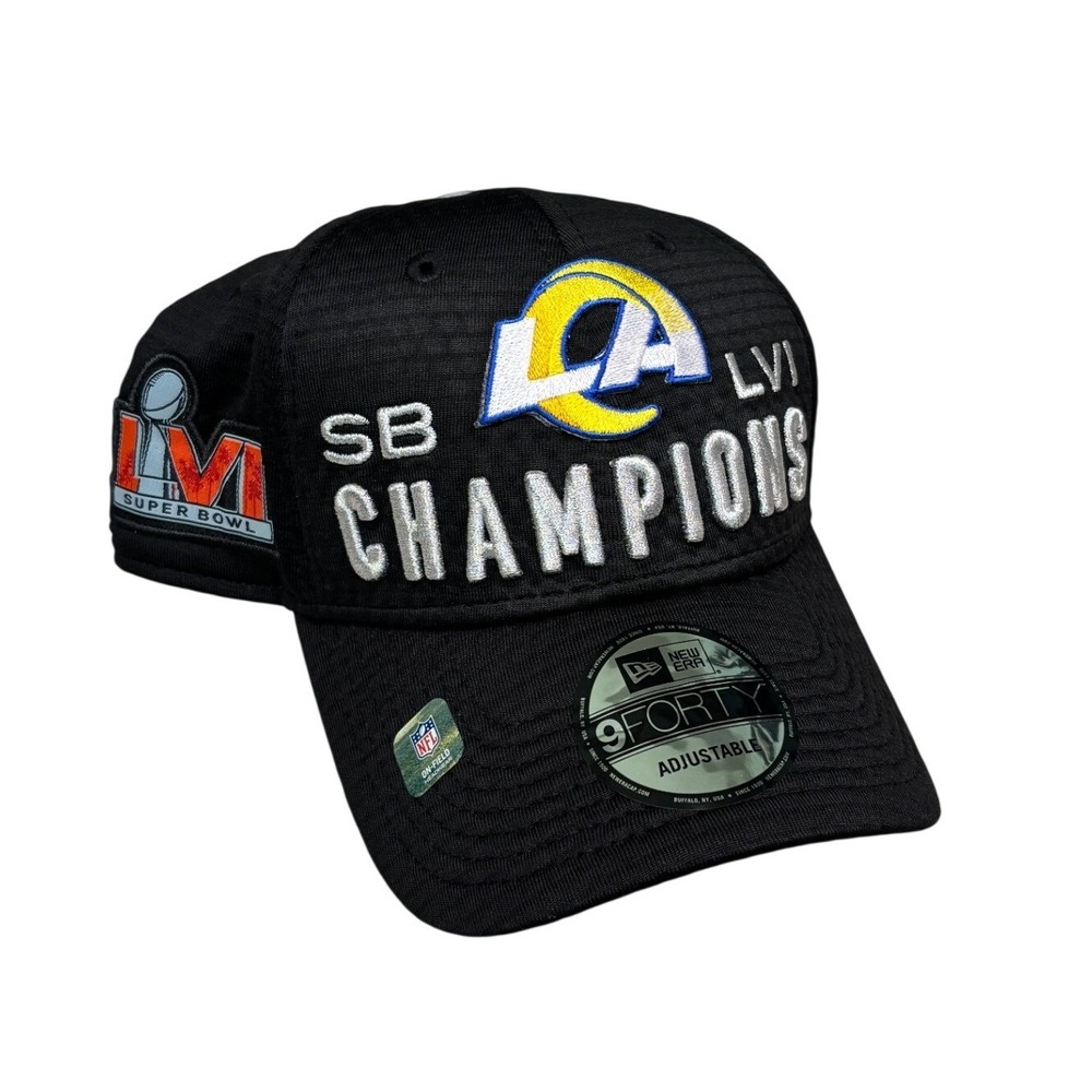 New Era Los‎ Angeles Rams Super Bowl LVI Champions Hat OSFM Black 9FORTY SB NWT